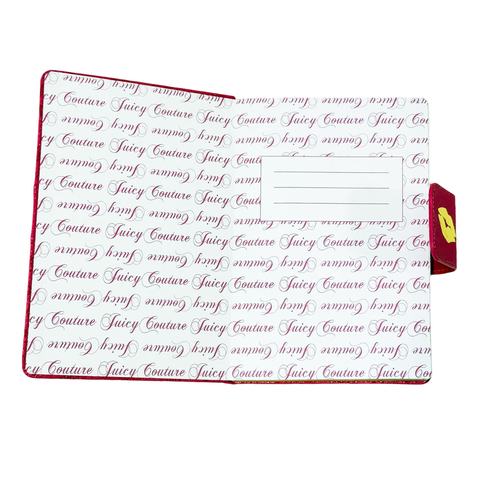 Juicy Couture Faux Leather Journal with Snap Closure & Heart Pen