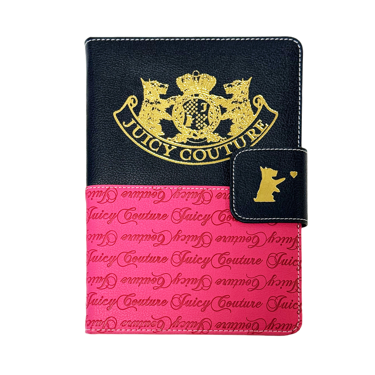 Juicy Couture Faux Leather Journal with Snap Closure & Crown Pen