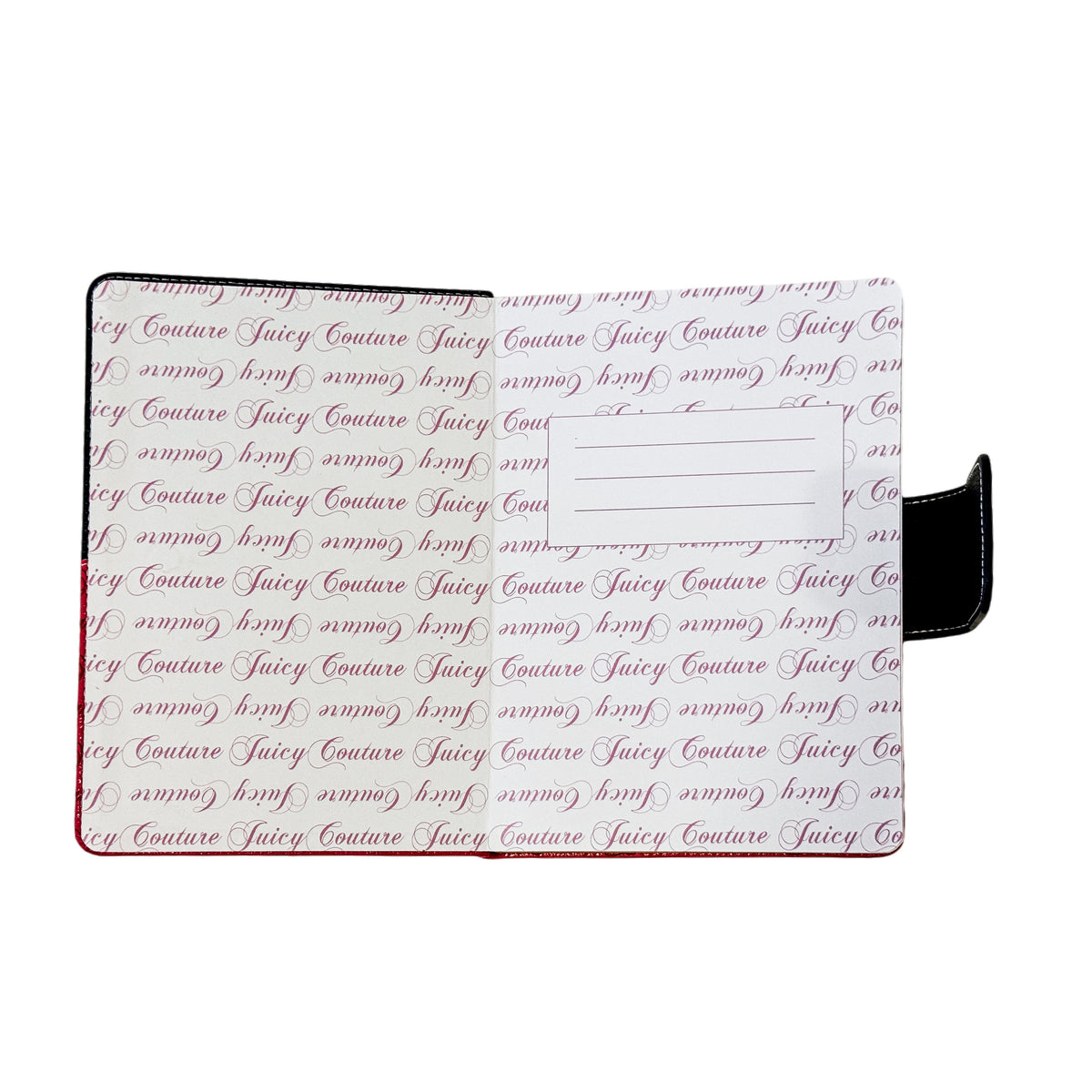 Juicy Couture Faux Leather Journal with Snap Closure & Crown Pen