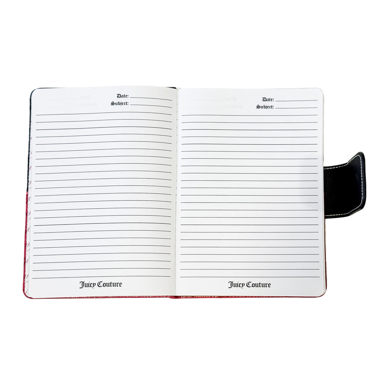Juicy Couture Faux Leather Journal with Snap Closure & Crown Pen