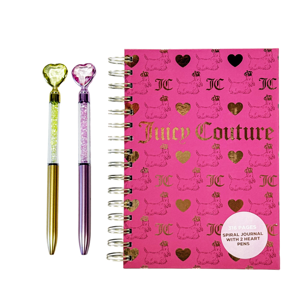 Juicy Couture Spiral Notebook with 2 Heart Pens
