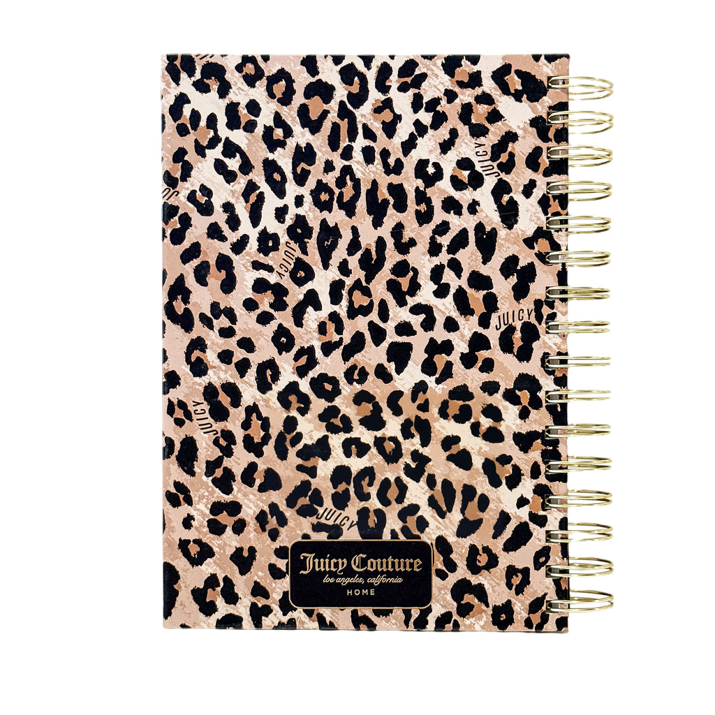 Juicy Couture Cheetah Print Spiral Notebook with 2 Heart Pens