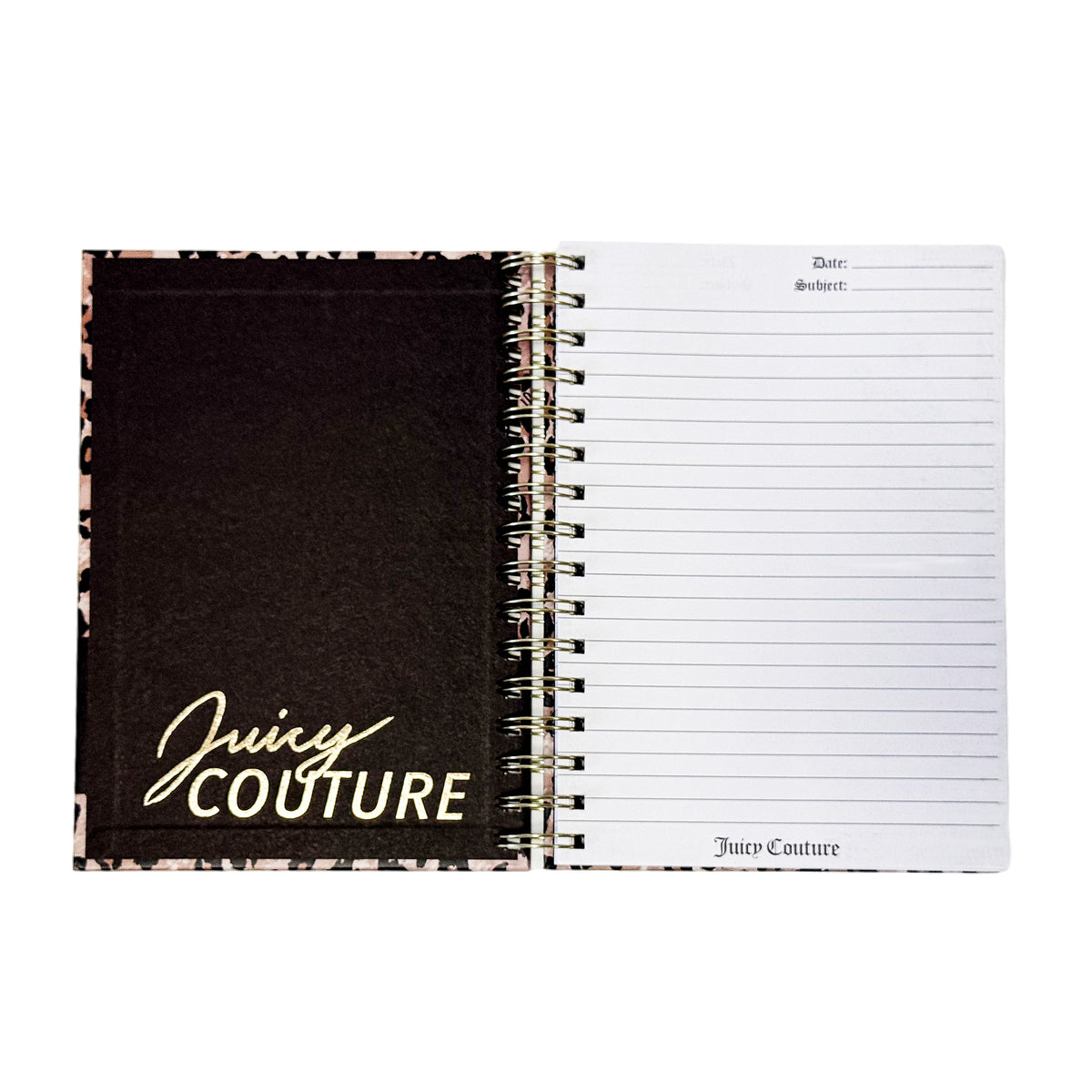 Juicy Couture Cheetah Print Spiral Notebook with 2 Heart Pens
