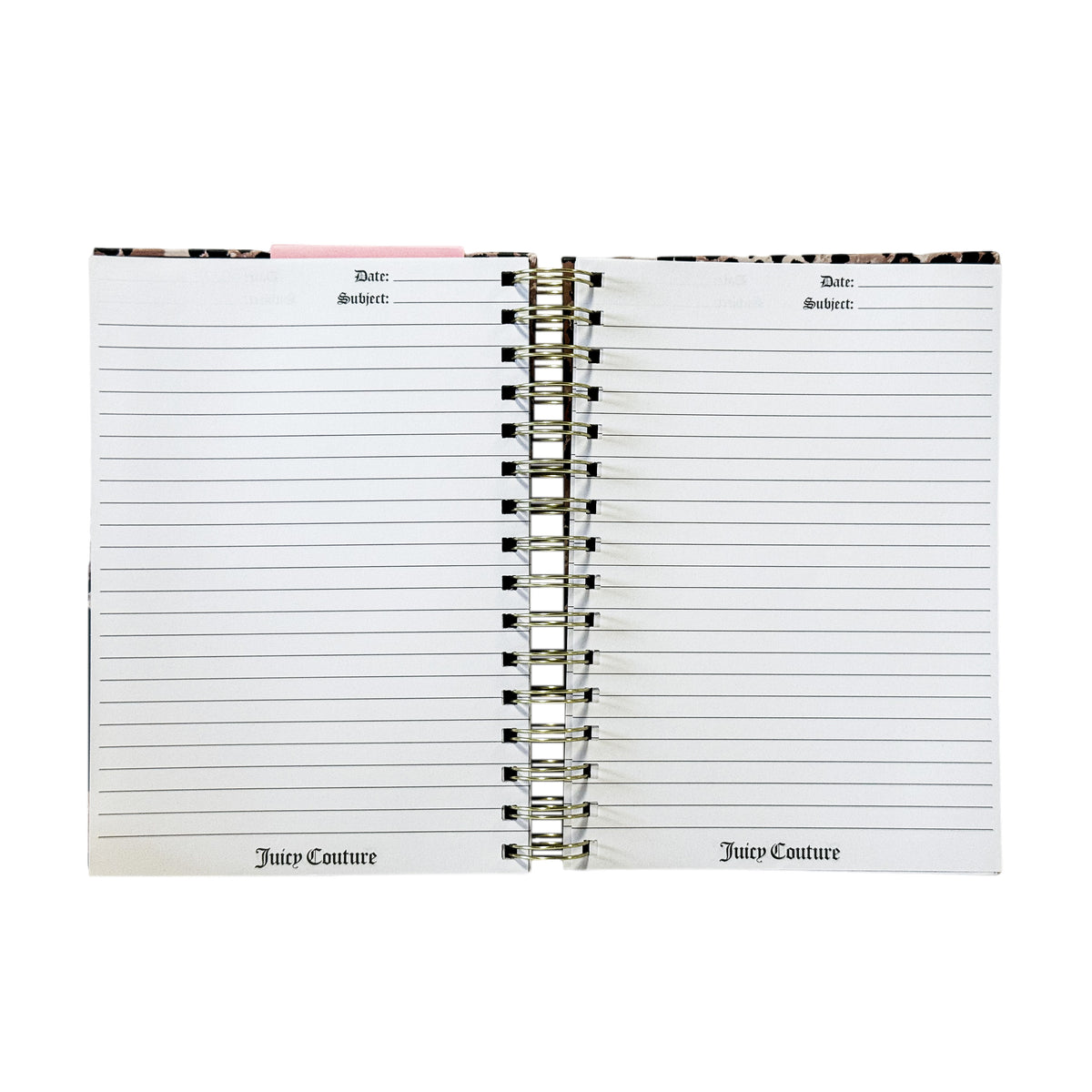 Juicy Couture Cheetah Print Spiral Notebook with 2 Heart Pens