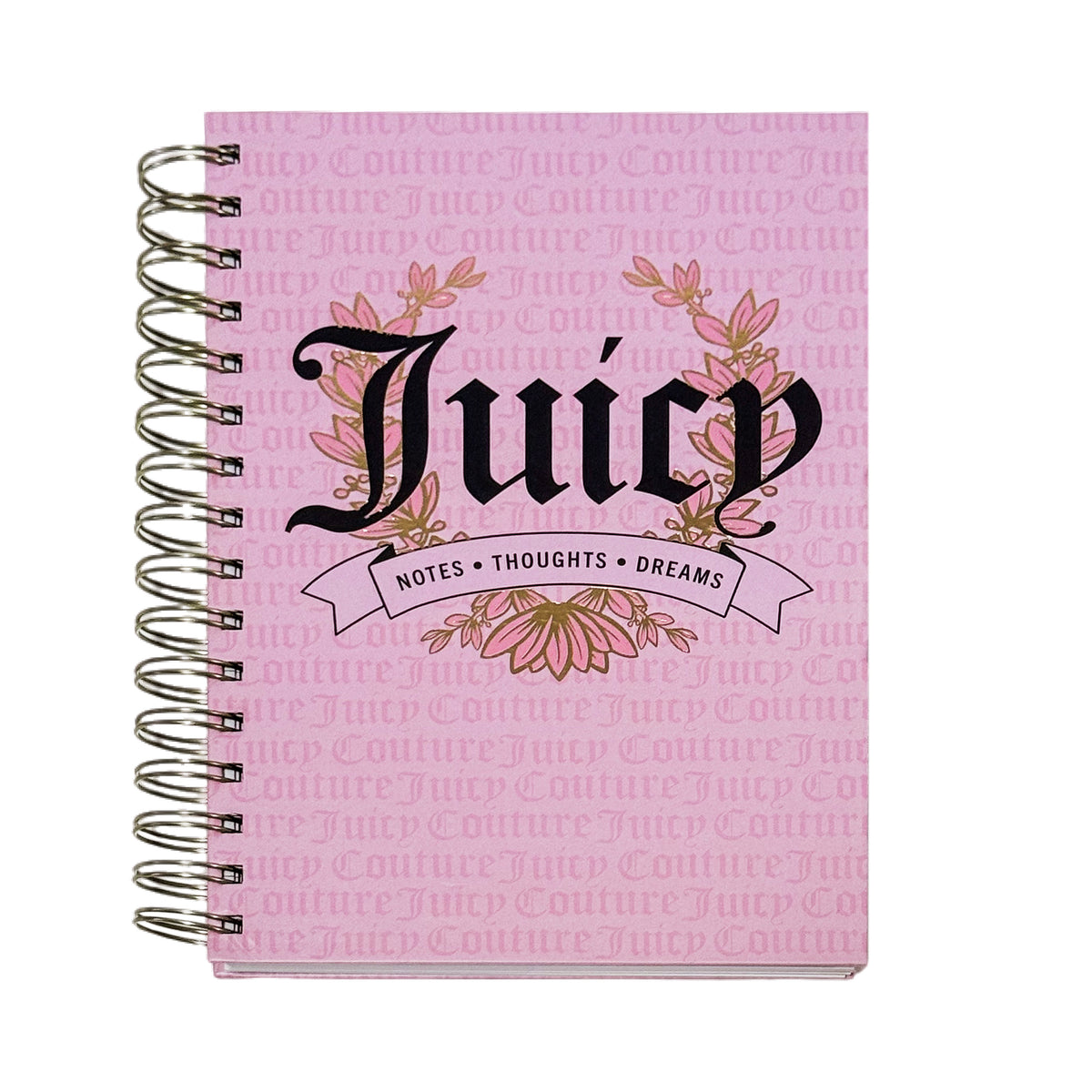 Juicy Couture Blush Spiral Notebook with Pom Keychain