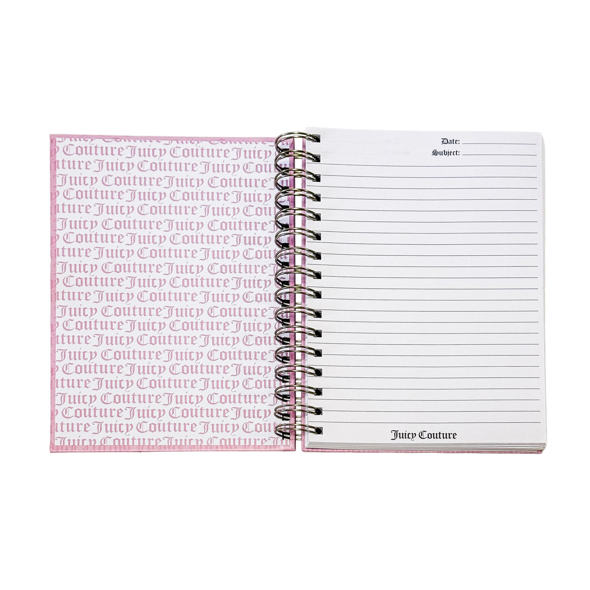 Juicy Couture Blush Spiral Notebook with Pom Keychain