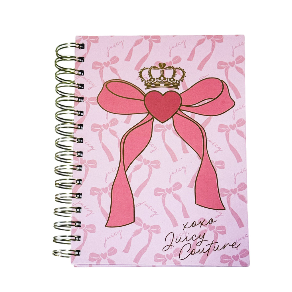 Juicy Couture Bow Spiral Notebook with Pom Keychain