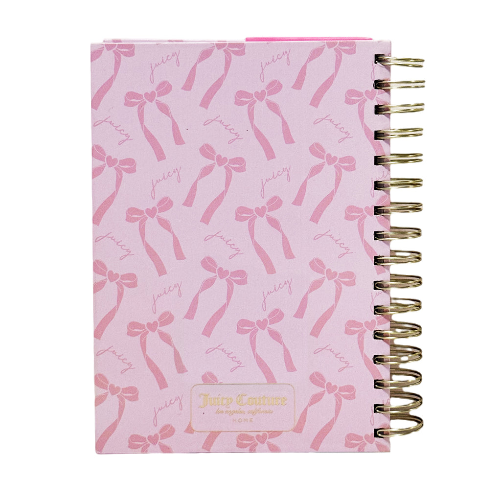 Juicy Couture Bow Spiral Notebook with Pom Keychain