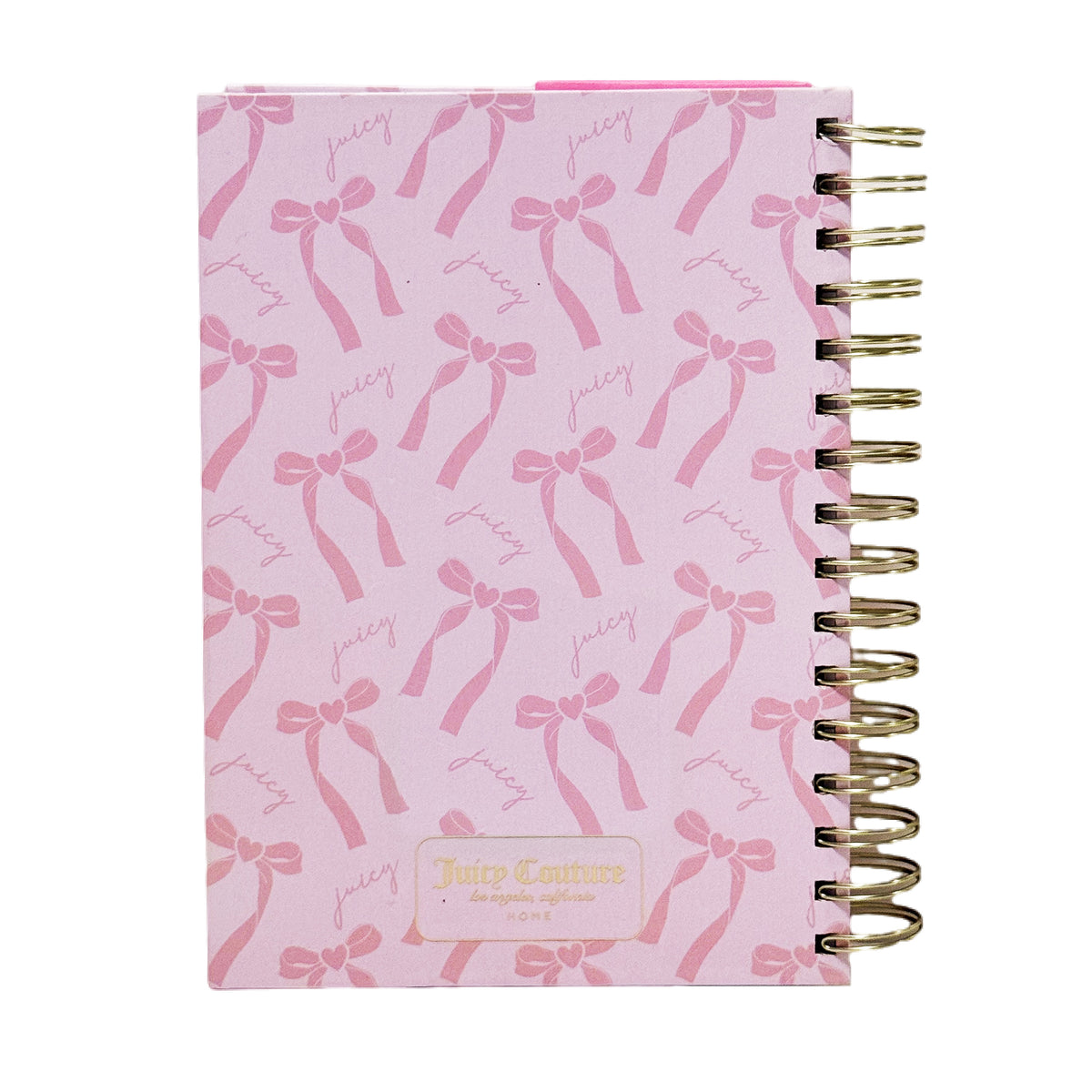 Juicy Couture Bow Spiral Notebook with Pom Keychain