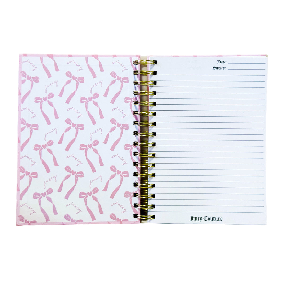 Juicy Couture Bow Spiral Notebook with Pom Keychain