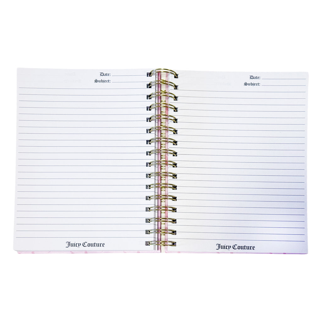 Juicy Couture Bow Spiral Notebook with Pom Keychain