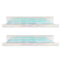 20” Iridescent Acrylic Floating Wall Shelves, Set of 2