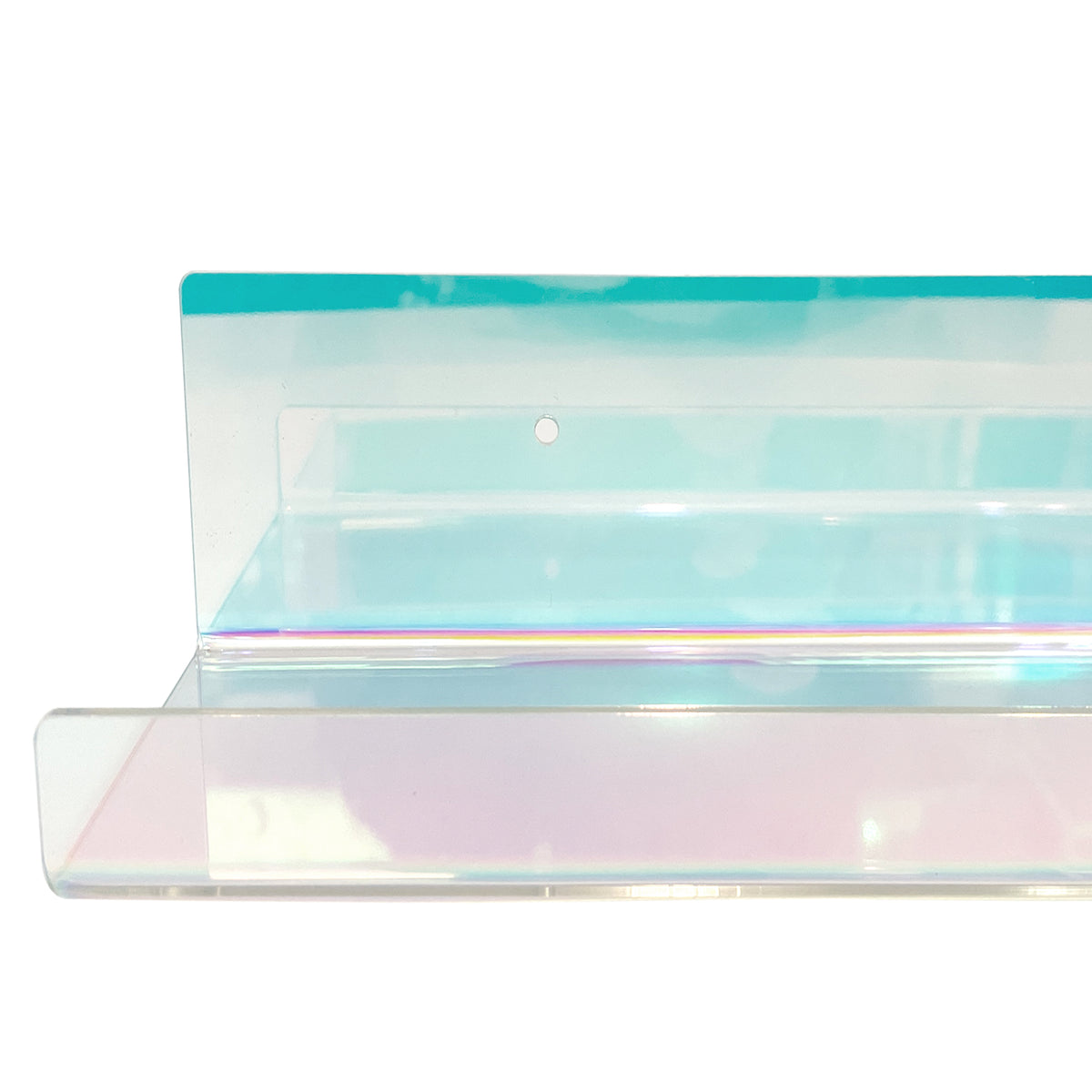 20” Iridescent Acrylic Floating Wall Shelves, Set of 2